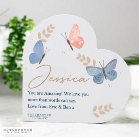 Personalised Butterfly Heart Ornament