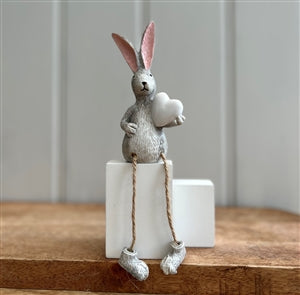Grey Sitting Rabbit Ornament