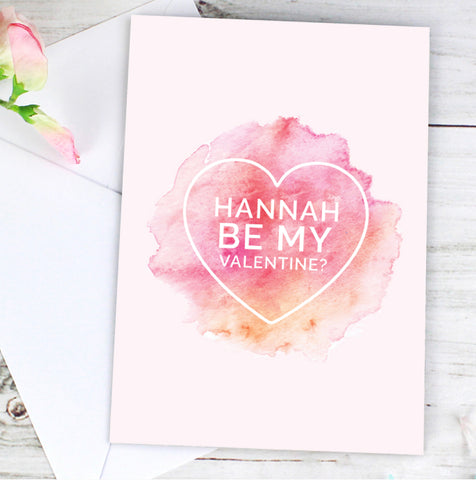 Personalised Be My Valentine Heart Card