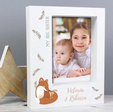 Personalised Mummy and Me Fox 5x7 Box Photo Frame