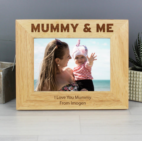 Personalised Mummy & Me 5x7 Landscape Wooden Photo Frame