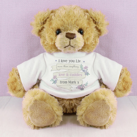 Personalised Garden Bloom Message Teddy Bear
