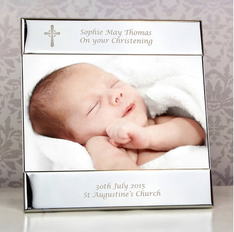 Personalised Silver Cross 6x4 Photo Frame