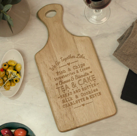 Personalised We Go Together Wooden Paddle Board