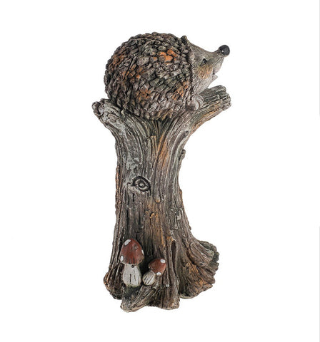 Hedgehog On A Tree Stump