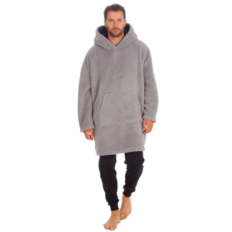 Men’s Oversized Snuggle Hoodie Blanket - Grey