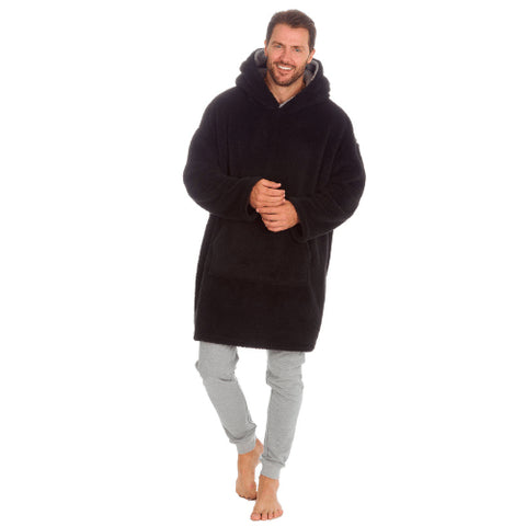 Men’s Oversized Snuggle Hoodie Blanket - Black
