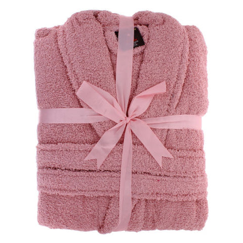 Terry Towelling Bath Robe - Pink