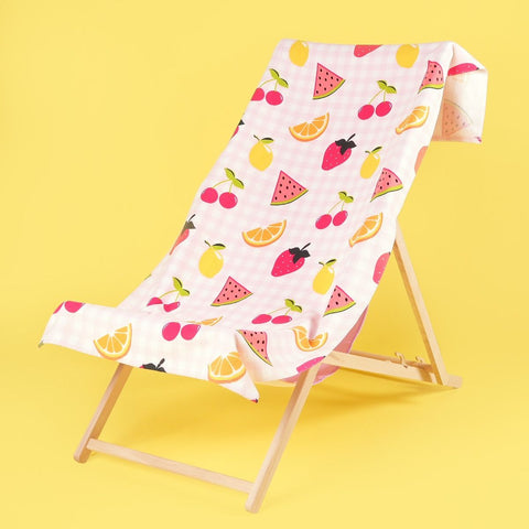 Fruit Print Beach Towel - Blush