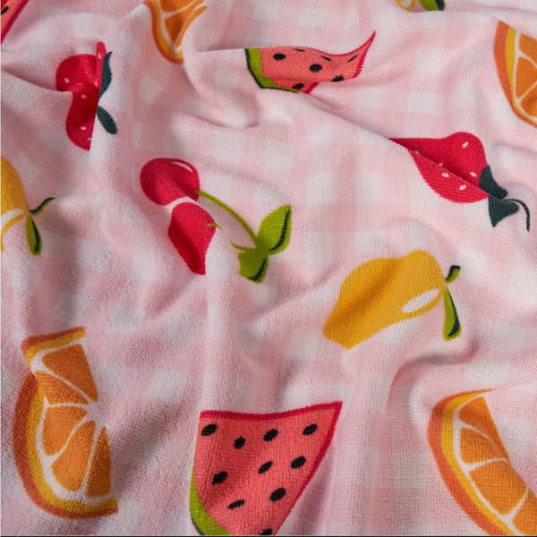 Fruit Print Beach Towel - Blush