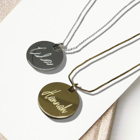 Personalised Script Engraved Necklace