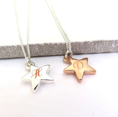 Personalised Silver Star Necklace