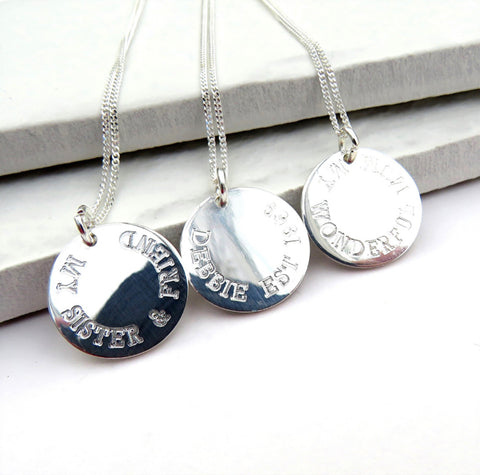 Personalised Round Charm Necklace