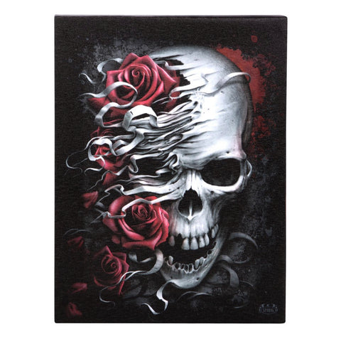 Skull In Roses Canvas
