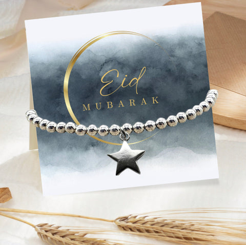 Eid Mubarak Star Bracelet on Message Card