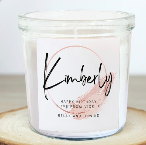 Personalised Glass Jar Candle - Painted Name