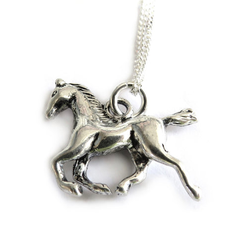 Horse Charm Silver Necklace