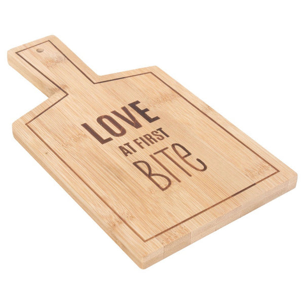 Love At First Bite Bamboo Serving Board