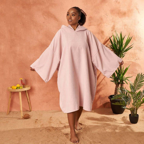 Adult Poncho Oversized Changing Robe, Blush - One Size