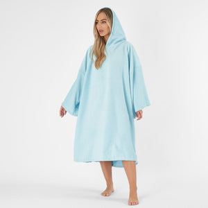 Adult Poncho Oversized Changing Robe, Sky Blue - One Size