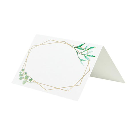 Geometric Greenery Wedding Place Cards