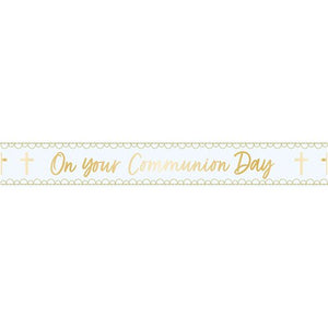 Blue ‘On Your Communion’ Foil Banner
