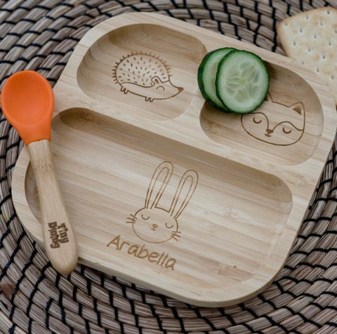Woodland Bamboo Suction Plate & Spoon
