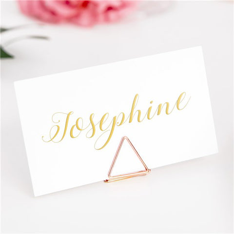 Rose Gold Triange Place Card Holders