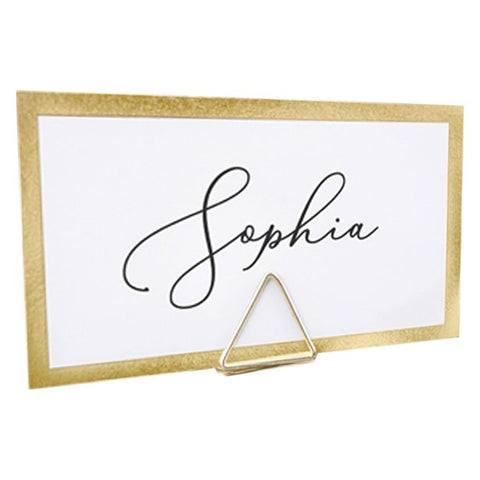 Gold Triange Place Card Holders
