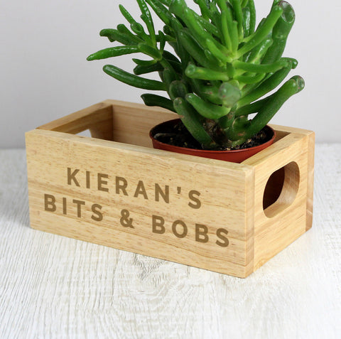 Personalised Bits & Bobs Mini Wooden Crate