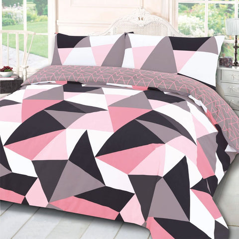 Shapes Geometric Duvet Set - Blush Pink