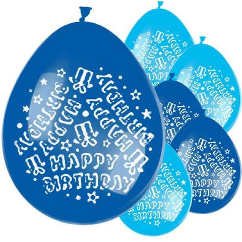 Blue Happy Birthday Balloons