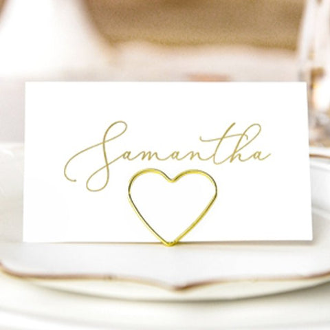 Gold Heart Place Card Holders
