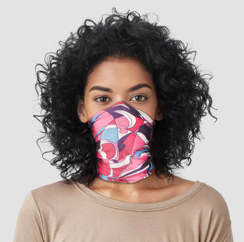 Pink Patterned Neck Scarf Face Covering