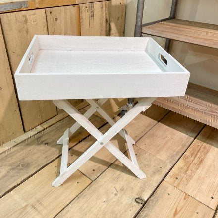 White Wood Tray Table