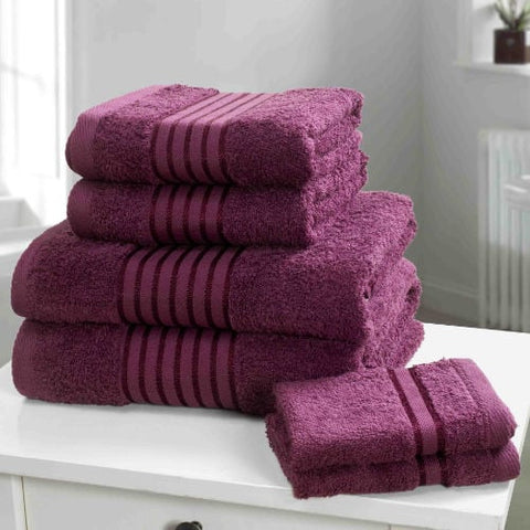 6 Piece Towel Bale - Plum