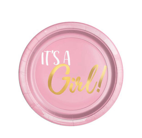 Oh Baby 'It's a Girl' - Plastic Dessert Plates