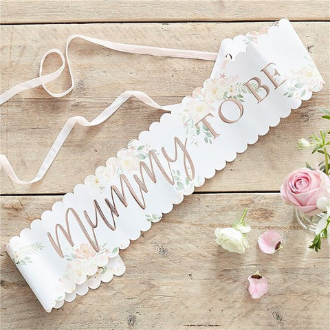 Baby In Bloom Floral Mummy To Be Sash