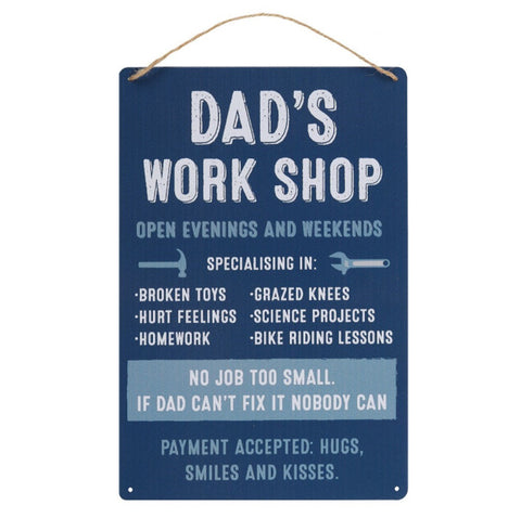 Dad’s Workshop Metal Hanging Sign