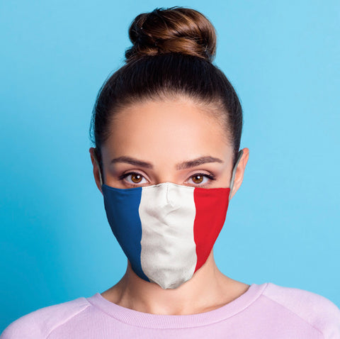 French Flag Reusable Face Covering - Large