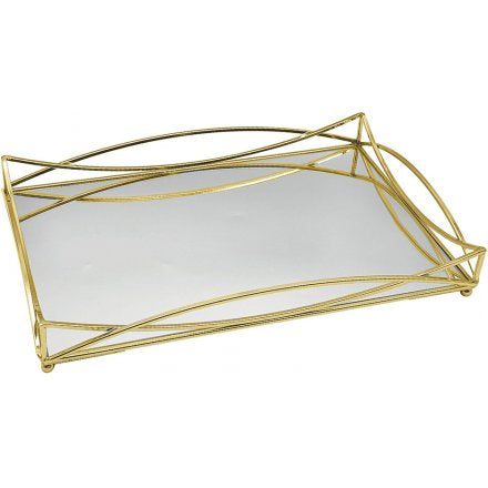Gold Gatsby Rectangular Mirror Tray