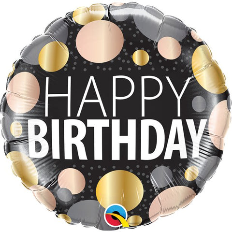 Happy Birthday Big Metallic Dots Balloon