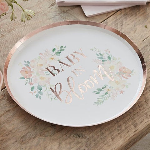 Baby In Bloom Floral Paper Plates