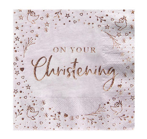 On Your Christening Pink Paper Napkins