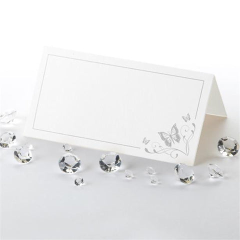 Elegant Butterfly Wedding Place Cards - Silver