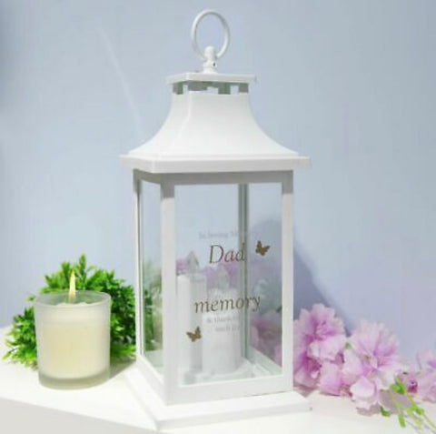 LED White Memorial Lantern - Dad