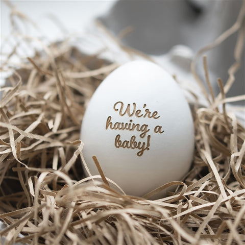 Wooden We're Having A Baby Announcement Egg