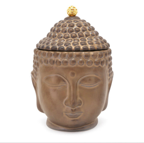 Small Bronze Buddha Head Storage Jar