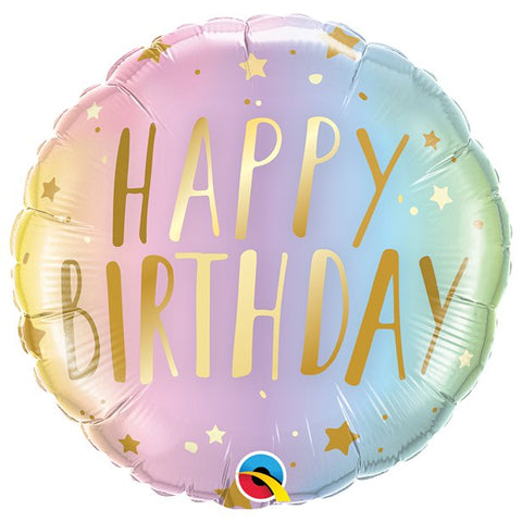 Pastel Ombre & Stars Birthday Balloon