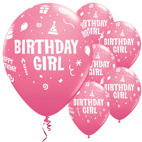 Pink Birthday Girl Balloons